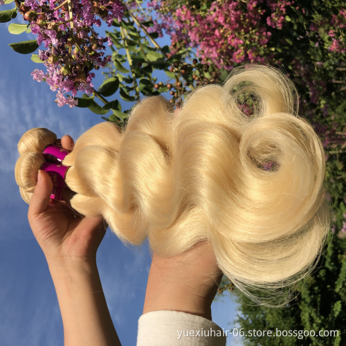 Blonde 613 Body Wave Virgin Human Hair Bundles Wholesale Factory Price Remy Hair Vendor with Lace Closure Frontals Bundle Deals